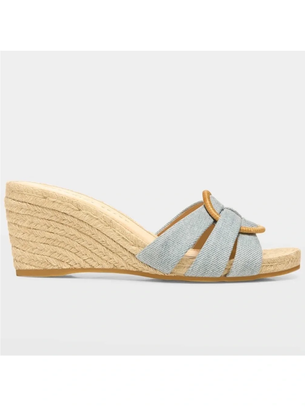 Veronica Beard || Ivy Woven Wedge Espadrille Sandals Denim Blue 5